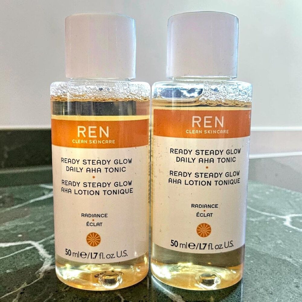 2 Pack REN Ready Steady Glow Daily AHA Tonic 1.7oz/50ml X 2 SET Discontinued